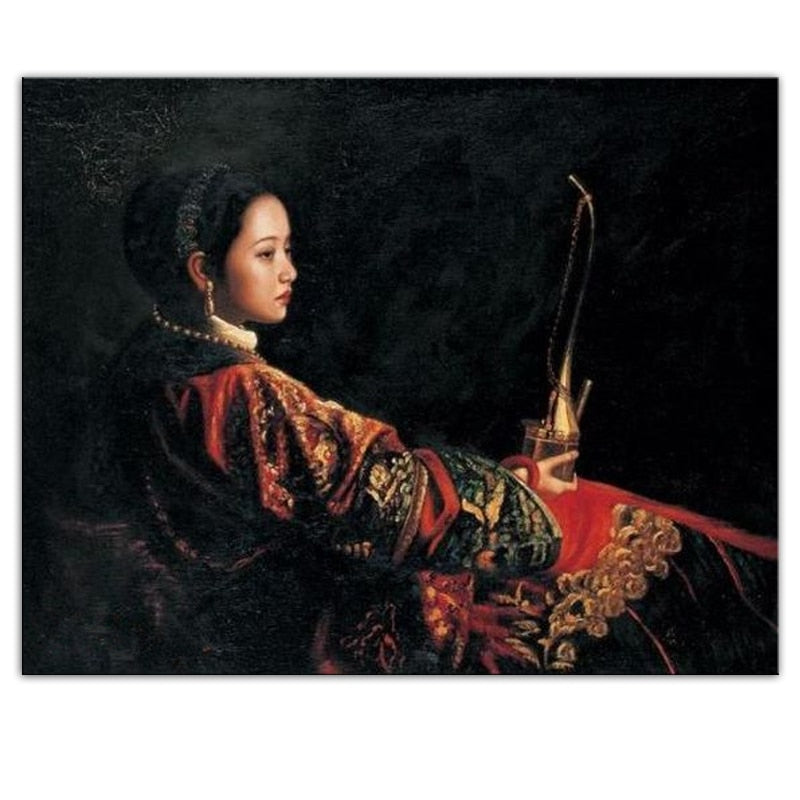 Woman Portraits Paintings Romantic Realism Woman  Portrait Oil Painting Canvas Handmade