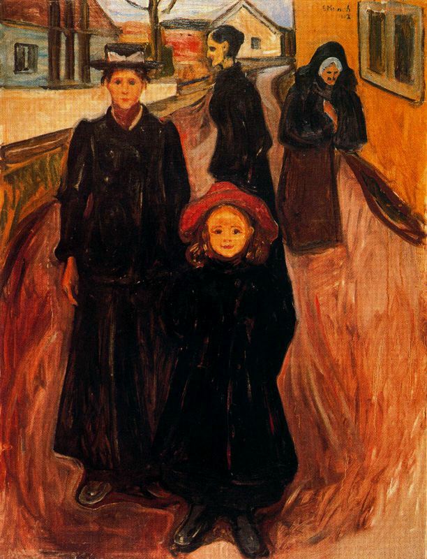 100% handmade Oil Painting Reproduction on Linen Canvas by professional artist,Cheap price,four-ages-in-life By Edvard Munch,