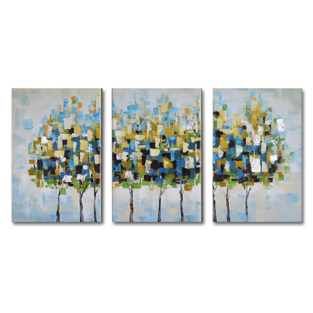 Mintura Art 3 Pcs Hand Painted Abstract Trees Oil Painting on Canvas Modern Wall Art Picture For Living Room Home Decor No Frame