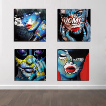 Load image into Gallery viewer, Colorful Pop Graffiti Girl Face Canvas Painting for Posters And Paintings Decorative Pictures Artwork Wall Decor For Living Room