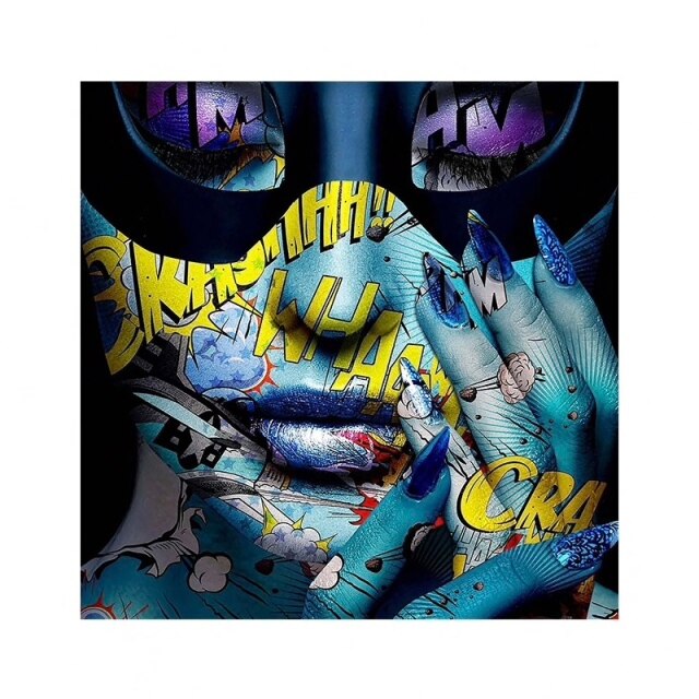Colorful Pop Graffiti Girl Face Canvas Painting for Posters And Paintings Decorative Pictures Artwork Wall Decor For Living Room