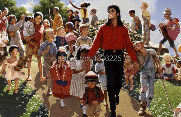 House Decoration Product Portrait Handmade Oil Painting Michael Jackson Happy Family Naturalism Painting High Quality Picture