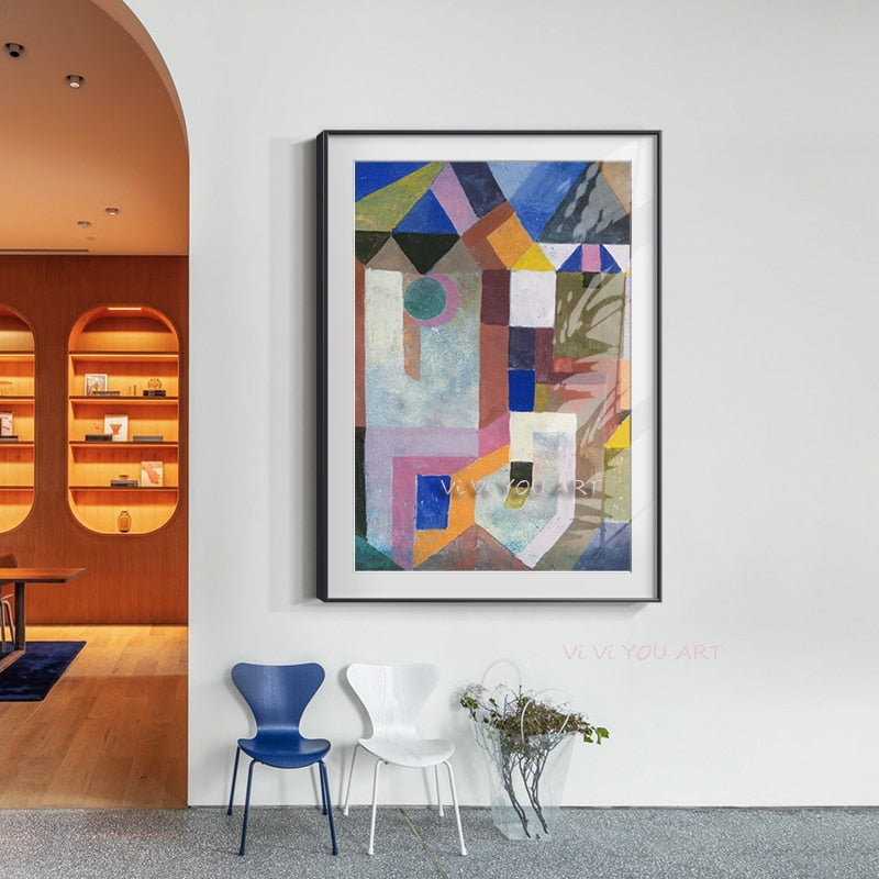 100% Handmade Paul Klee Famous Painting Ab Ovo  Wall Art Canvas Painting Poster for Living Room No Framed