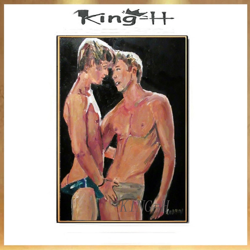 Gay sexy boy naked sexy boy High quality original 100%Handmade art oil painting --nude male GAY oil painting male art