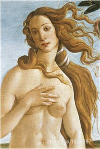 Portrait art abstract THE DETAIL BIRTH OF VENUS by Sandro Botticelli High quality Handmade