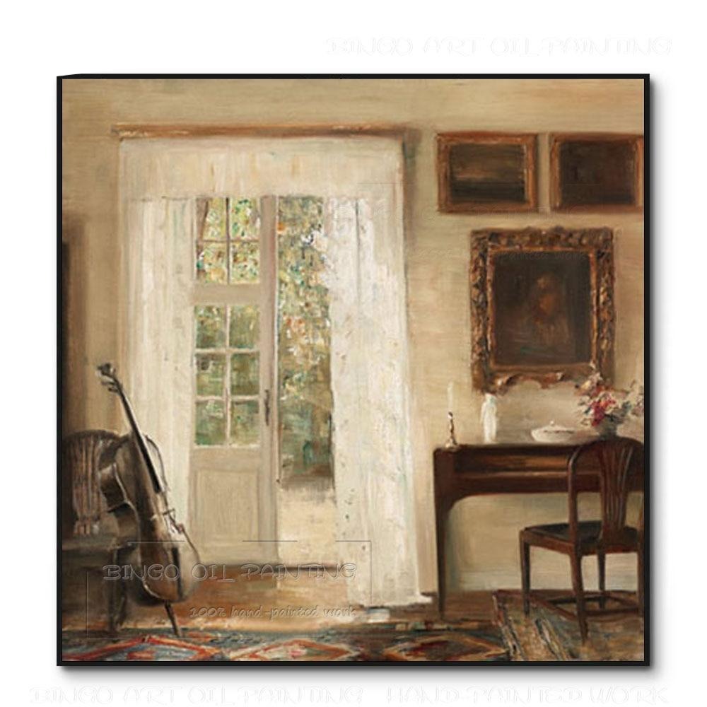 Artist Hand-painted High Quality Impressionist Inside Room Oil Painting on Canvas Beautiful Room Oil Painting for Wall Decor