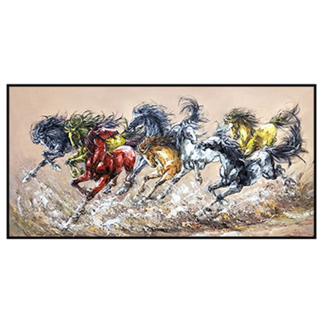100% Hand Painted Abstract Running horse Painting On Canvas Wall Art Frameless Picture Decoration For Live Room Home Decor Gift