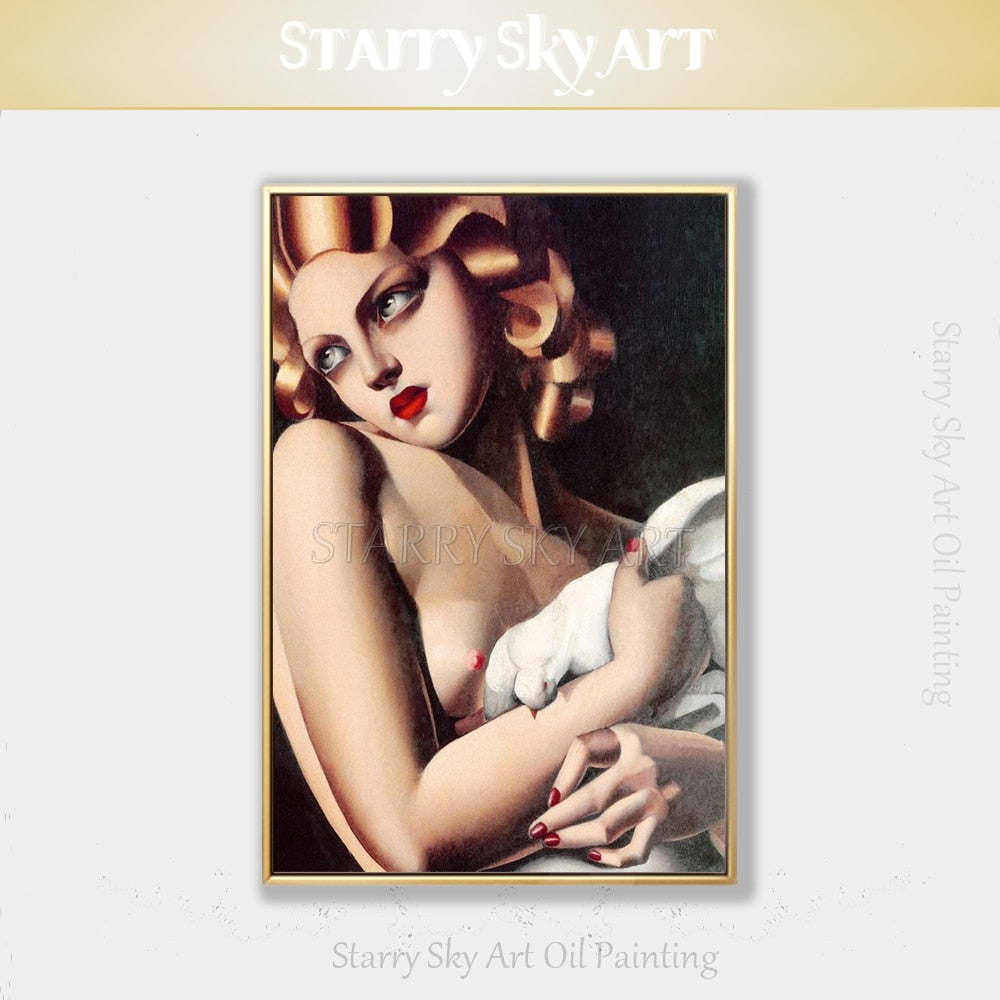 Professional Artist Hand-painted High Quality Famous Lady Portrait Oil Painting on Canvas Famous Portrait Oil Painting for Decor