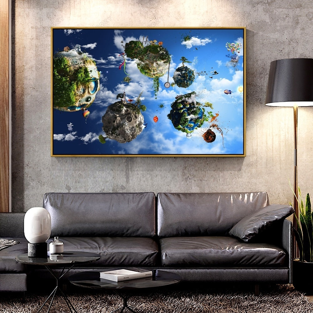 Oil Canvas Painting a_fantasy_world- For Home Decoration Wall Art