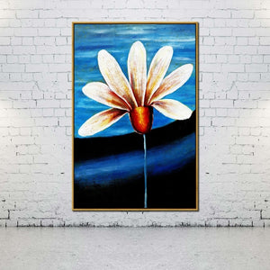 Oil Canvas Painting A beautiful blue flower For Home Decoration Wall Art