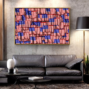 Oil Canvas Painting usa flag For Home Decoration Wall Art