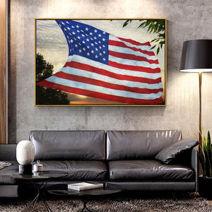 Oil Canvas Painting american flag For Home Decoration Wall Art