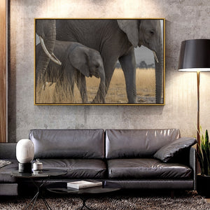 Oil Canvas Painting elephants For Home Decoration Wall Art