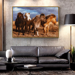 Oil Canvas Painting brown horses For Home Decoration Wall Art