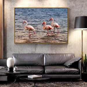 Oil Canvas Painting flamingo birds For Home Decoration Wall Art