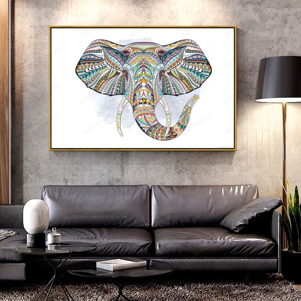 Oil Canvas Painting elephant For Home Decoration Wall Art
