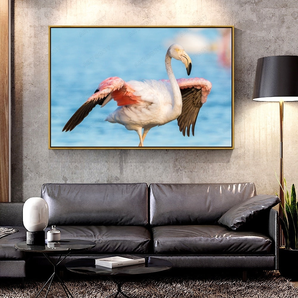 Oil Canvas Painting flamingo bird For Home Decoration Wall Art