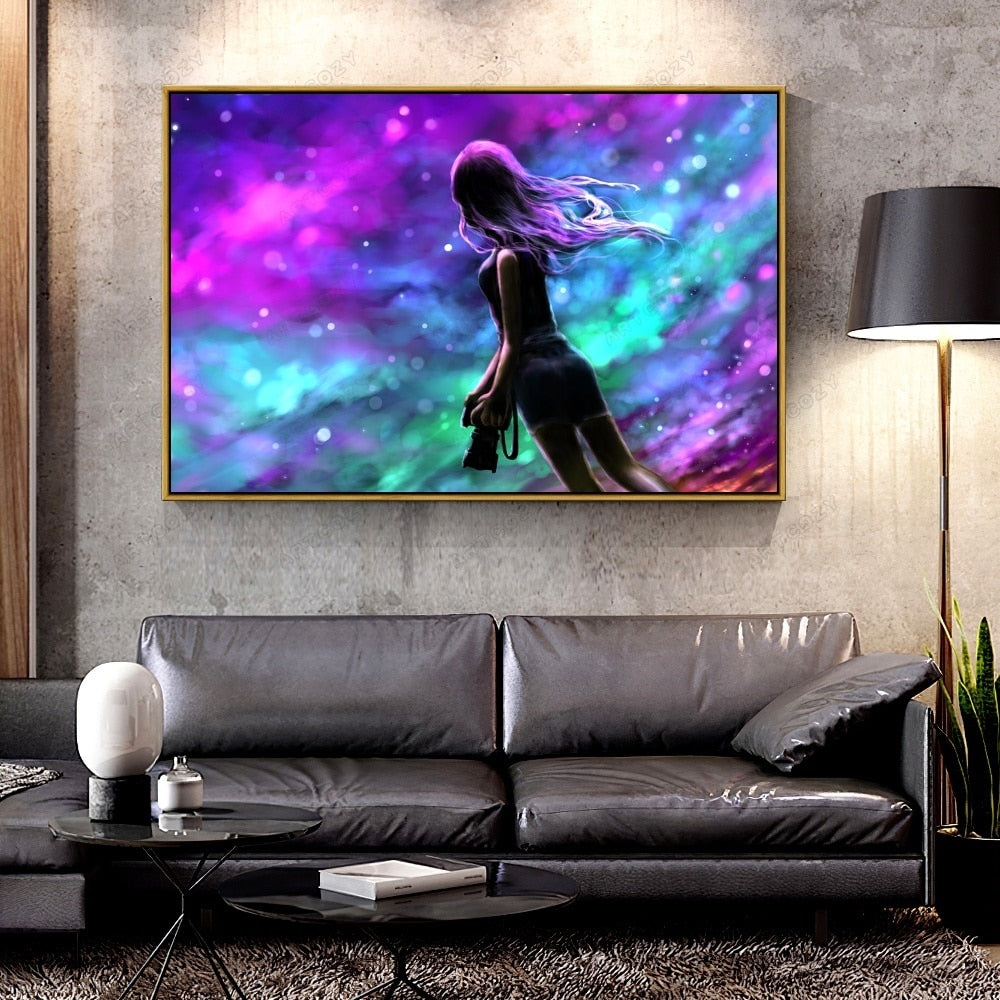 Oil Canvas Painting girl_night_For Home Decoration Wall Art