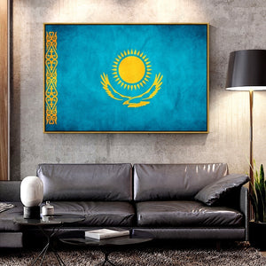 Forbeauty Oil Canvas Painting kazakhstan_flag_freedom For Home Decoration Wall Art