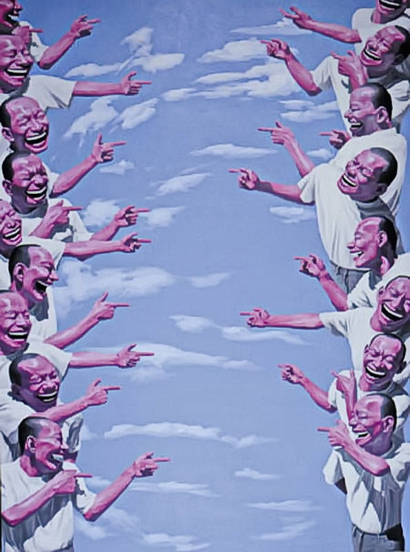 Modern handmade painting Chinese paiting shooting  each other on oil canvas for home decor and wallpaper