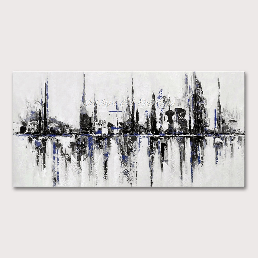 Frameless Picture Hand Painted Ctyi Landscape Oil Painting on Canvas Wall Art Modern Abstract Wall Paiting For Home Decor