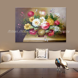 Hand Painted Flowers Paitings On Canvas Modern Abstract Pop Art Popter Wall Painting For Living Room Home Decoration Gift