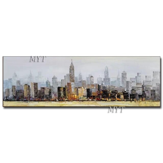Hand Painted Abstract Paitings On Canvas Modern Abstract New York City Wall Painting For Living Room Home Decoration Gift