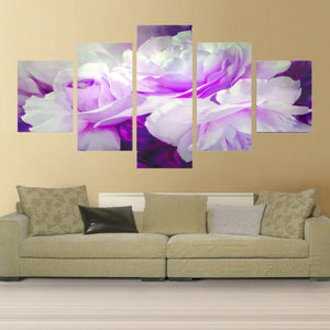 5 Pieces Canvas Art Modern Canvas Painting Pink Orchid Home Decor Canvas Prints Wall Art Paiting for Living Room