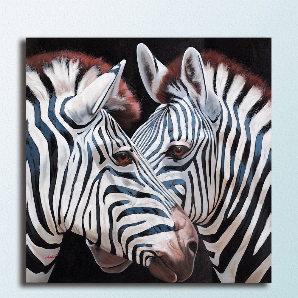 Fashion Oil Painting Two-Zebras-II Decoration Paiting Home Decor On Canvas Modern Wall Art Canvas Print Poster Canvas Painting