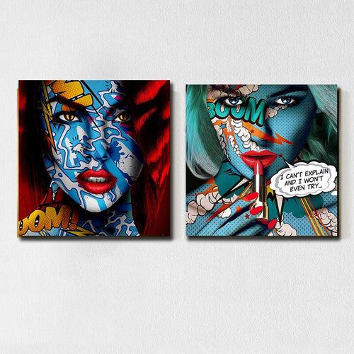 Graffiti Women Portrait Hand Painted Oil Painting Modern Posters Pictures Wall Art Decoration Cuadros For Living Room Posters