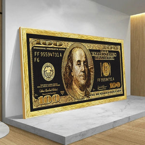 Wall Art Picture Hand Made Oil Painting 100 Dollar Bill Pop Art Bill Canvas Painting For Living Room Home Decoration