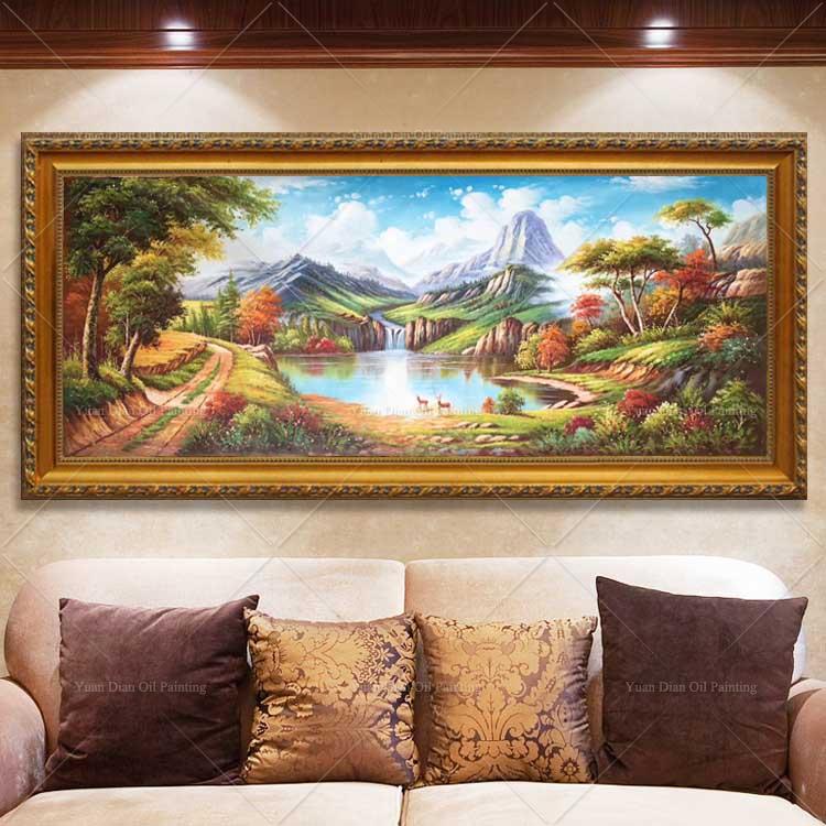 Mean Gold Mountain Classic Large Handpainted Modern Wall Painting Road Oil Painting On Canvas Wall Decor Home Decoration