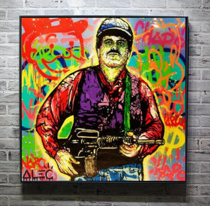 Alec Monopoly Graffiti art Narcos Pablo Escobar Home Decor Handcrafts Oil Painting On Canvas Wall Art Canvas Pictures