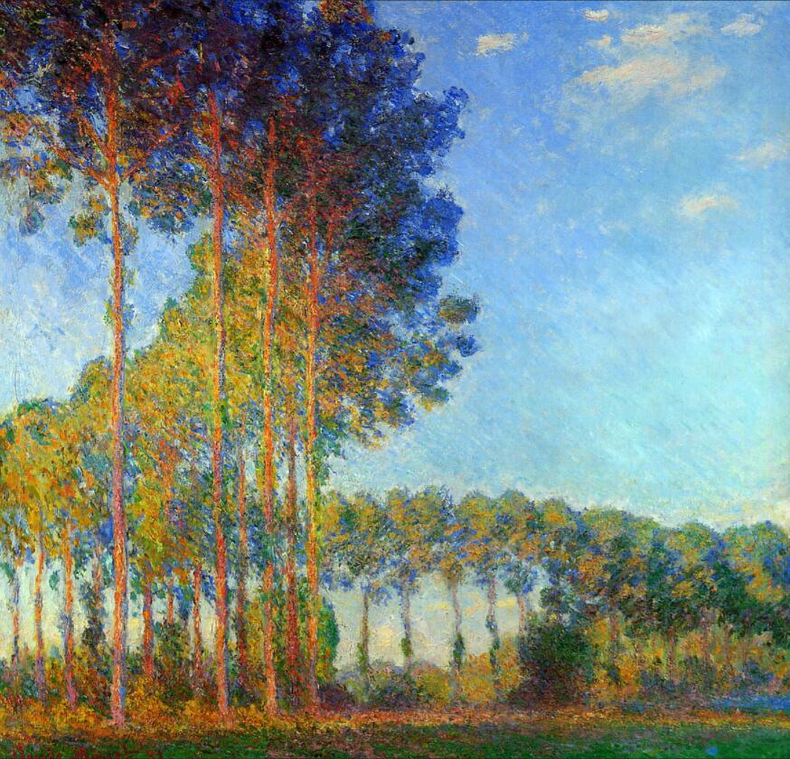 High quality Oil painting Canvas Reproductions Poplars on the Banks of the River Epte, See By Claude Monet Painting hand painted
