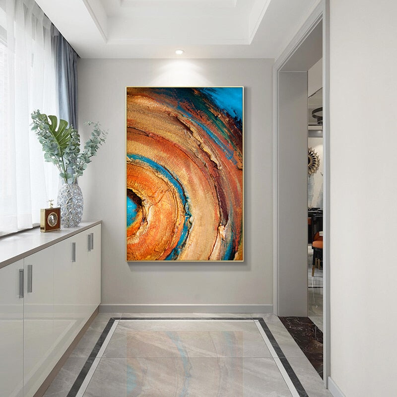 Hand-Painted Abstract Oil Painting Large Thick Color Entrance Painting Modern Living Room Office Hanging Picture