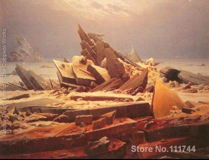 art landscape The Polar Sea Caspar David Friedrich impressionism Handmade oil painting High quality