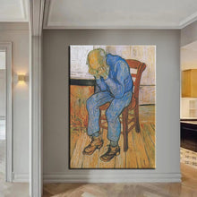 Load image into Gallery viewer, 100% Handmade Vincent Van Gogh Oil Painting old man with his head in his hands Canvas Painting Portrait
