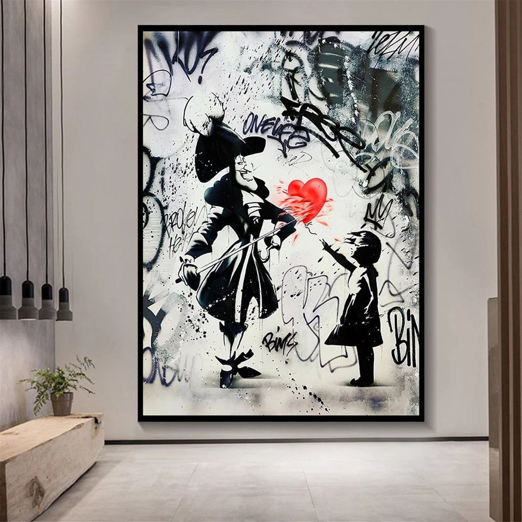 Banksy Baloon Girl 100% Hand Painted Canvas Oil Painting, Graffiti Art, Modern Pop Art Canvas Oil Painting, NOT PRINT