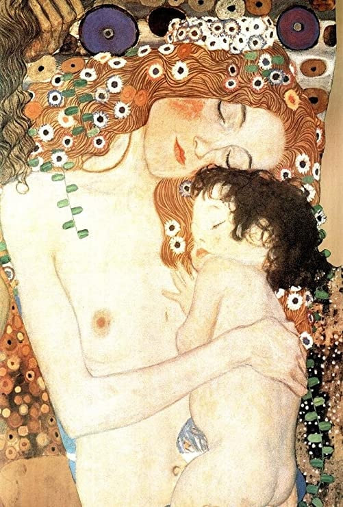 Gustav Klimt  Oil Painting reproduction on Linen Canvas,Woman and Baby,Free Fast ship ,100% handmade