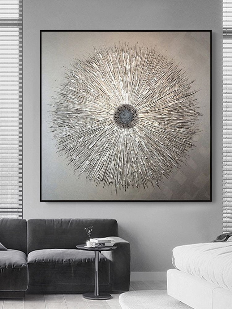 Oil painting hand-painted living room decoration painting sofa background American triple Jane European painting SJ026