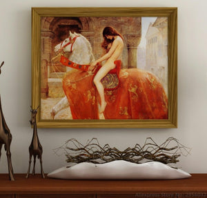 Lady Godiva 1897 by John Collier 100% Hand painted Oil Painting Reproduction Canvas Wall Art Pictures Home Decor for Living Room