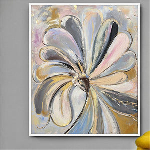 New product hot sale snow mountain flower color canvas oil painting handmade home wall decoration canvas art painting art home