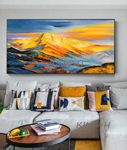 Hand-painted Abstract Oil Painting Sunshine Jinshan Modern Scandinavian Living Room Backdrop Paintings Decorative Painting Offic