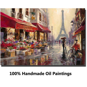Impressionist Landscape Oil Painting Street Art April in Paris Brent Heighton Handmade Canvas Artwork French Romantic Wall Decor
