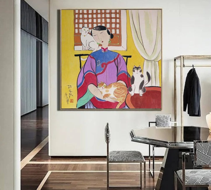 Oil Painting  Art Special Folk Art Style Good For Wall Decoration