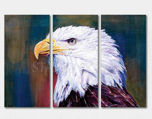 Artist Hand-painted High Quality American Bald Eagle Oil Painting on Canvas 3 Pieces Set American Bald Eagle Bird Oil Painting