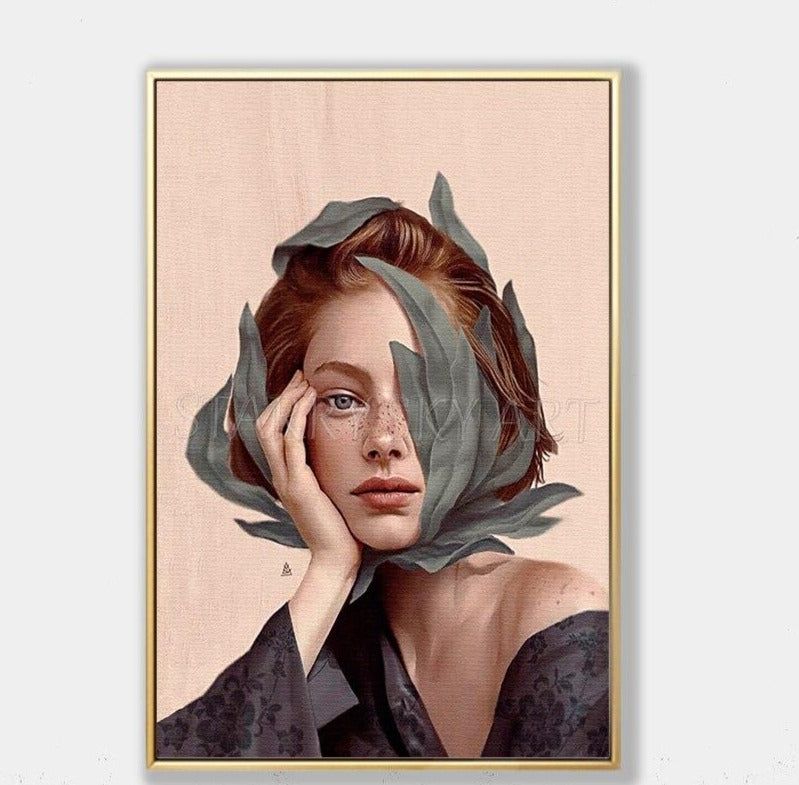 Skilled Artist Pure Hand-painted Fine Art Beauty Girls Portrait Oil Painting on Canvas Fashion Wall Art Girl Figure Oil Painting