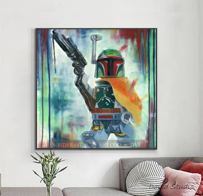 Hand Made Funny Oil painting  Lego Picture On Canvas Kids Room Pub Garage Art Decorative Paint Canvas Painting