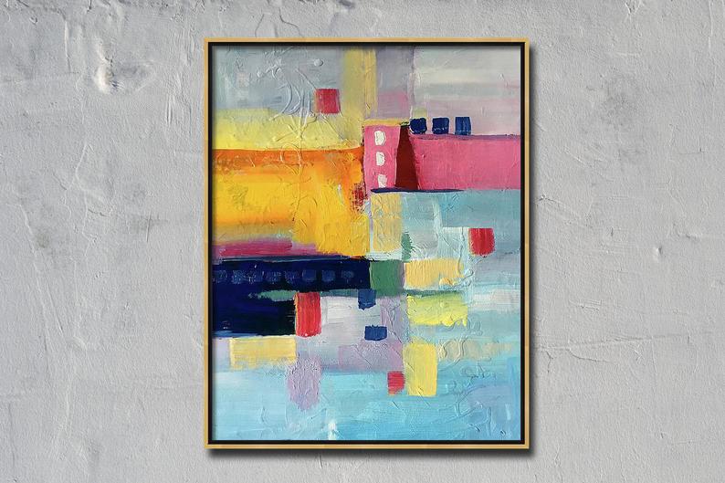 Colorful Modern Abstract Painting Original huge painting big painting Extra Large Handmade oil painting Living Room oilpainting