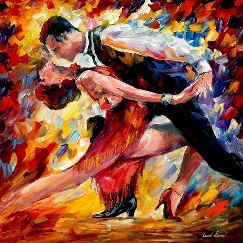 Modern handmade painting party dance1 on oil canvas for living room decor and wallpaper
